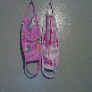 Kids girls face mask cute girly asthetic (2 pack).
